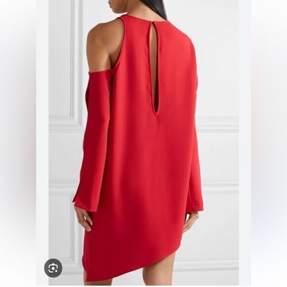 NWT IRO Awati Asymmetrical Poppy Red Mini  Dress Size 40/ US Large - Picture 7 of 16